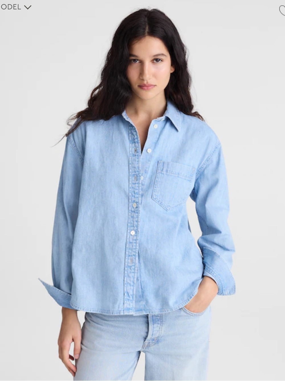 Madewell The Denim Easy Shirt in Laguna Wash- Maui WashRigid